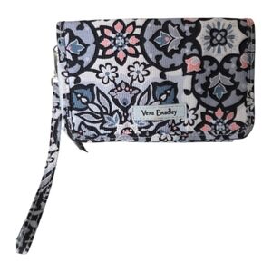 Vera Bradley Lisbon Medallion Floral Pink, Blue, White RFID Wallet Crossbody